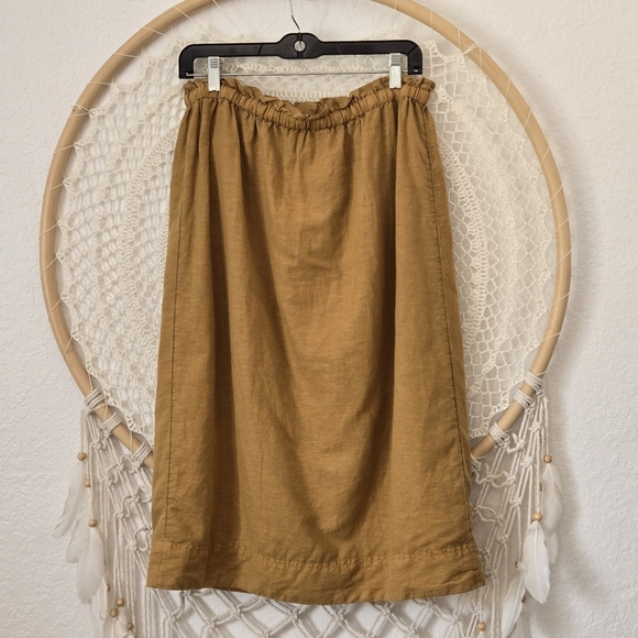 Sundance Hailey Button Front Tan Midi Skirt Sz S - Picture 4 of 9
